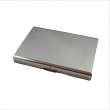 2015 New Stainless Steel Silver Men ID Credit Card Box Holder Metal Women Hasp Mini Wallet