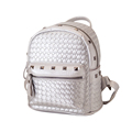 2016 New Knitting PU Small Backpack Women Fashion Trendy Rivet Daypack MINI Zipper Bag Designer Plaid