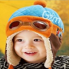 2015 Hot Sale Cute Toddlers Cool Baby Boy Girl Kids Infant Winter Pilot Aviator Warm Cap Hat Free Shipping