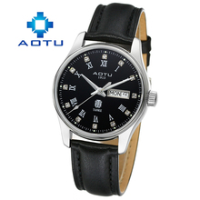 Doble calendario mens ocasionales de hombres reloj reloj correa de reloj comercial reloj mecánico completamente automático genuino diamantes rhinestone