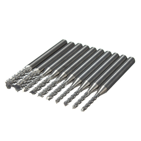 10pcs Carbide 1 5mm 3 175mm End Mill Engraving Bits CNC Rotary Burrs