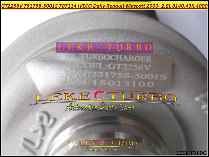 GT2256V 751758-5001S 707114-0001 TURBO For IVECO Daily Renault Mascott 2.8L 8140.43K.4000 146HP Turbocharger (1)