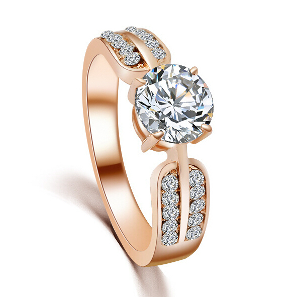 real gold with cz wedding ring