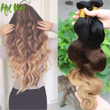 2015 hot sale brazilian hair ombre boby wave hair extention 3 pieses/lot