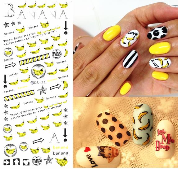 Image of DS023 Golden New 2015 Nail Diy Art Tips Decoration Sticker Nails Wraps Styling Glitter Banana Cute Water Transfer Sticker