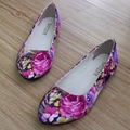 Floral Print Women Ballet Flat Shoes Slip On Pointed Toe Ladies Shoes Loafers Casual Comfortable Mother
