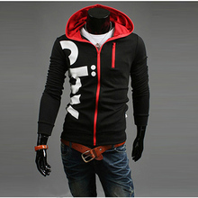 Fty Price Men Spring Autumn Slim Hooded Cardigans Hoodies Sweatshirt Hot Sale Letter Print Men Long Sleeve Zipper Sweatshirt