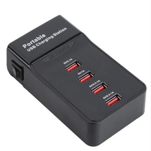Portable 4 port usb charging station For Camera Mobile Phone Power Bank Tablet