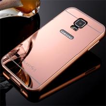 2016 Hot Sale For Samsung Galaxy S5 Case Luxury Mirror Metal Aluminum+Acrylic Hard Back Cover Phone Fundas Bag Accessory Capa