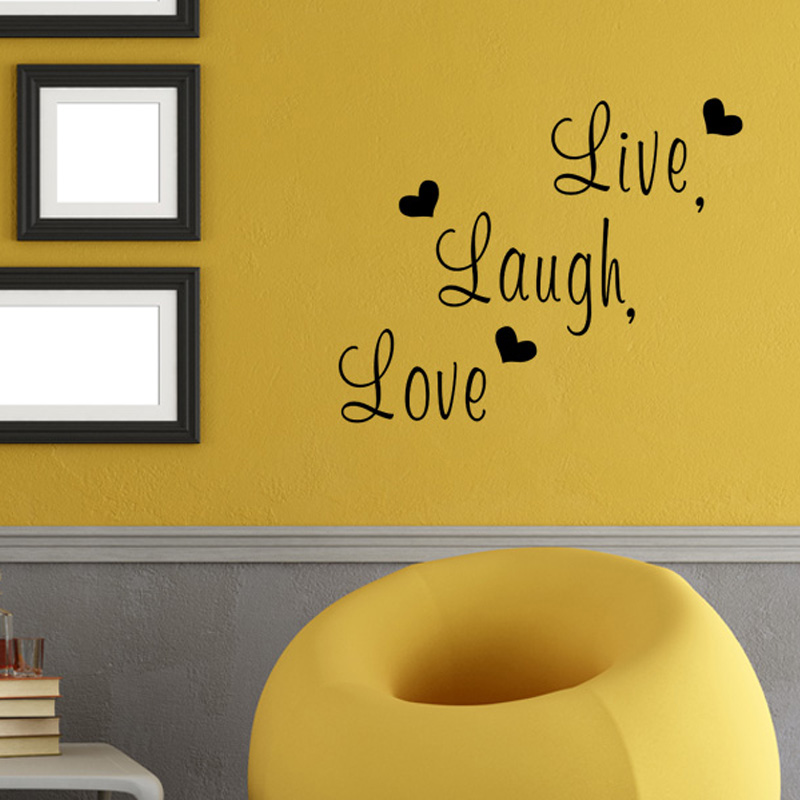 Image of Live Laugh Love Family Creative Wall Decals Decorative Wall Decor Removable Vinyl Wall Stickers Home Decoration