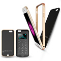 SOYES P6 Ultrathin credit card mobile phone 2000mAh mobile power bank OLED touch display metal case