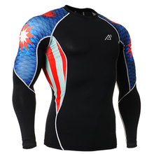 New 2016 Fashion Compression Tight Shirts for Men Base Layers Skinny T-Shirts Male Workout Fitness Training MMA Gym Sports Wear