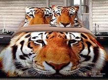 3D Tiger print bedding set queen size comforter duvet cover bed linen sheet quilt bedcloth bedspread bedsheet 100% cotton khaki