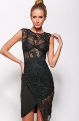 Overlap-Hemline-Black-Lace-Patchwork-Mini-Dress-LC22028-2