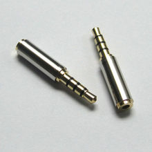 Gold 3 5mm Male to 2 5mm Female Stereo Audio Headphone MIC Adapter Converter