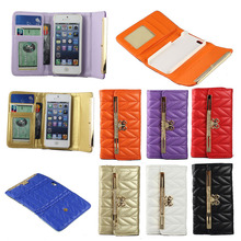 2014 Women Wallet Flip Sale Protective Cover Fashion Sweet Pearl Bowknot PU Leather Case for Samsung