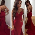 Real photo Mermaid Prom Dresses 2017 Sexy Burgundy Evening Gowns Dress traje de gala vestido longo