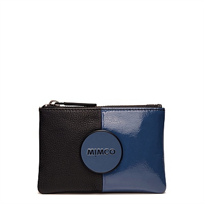 FREESHIPPING MIMCO TANDEM BLK BLUE LEATHER LOVELY ...