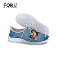 Hot Sell Women Casual Mesh Shoes Zapatos Mujer Lightweight Jean Funny Cat Slip on Shoes for