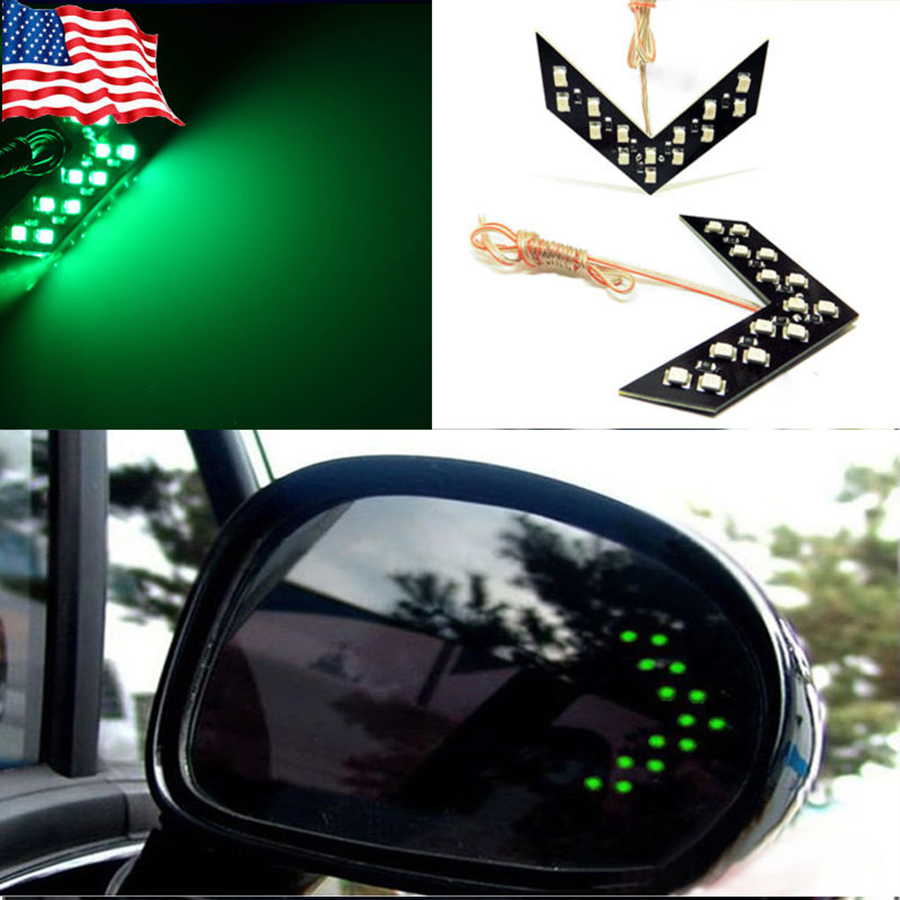 Image of Free Shipping Car styling 1PCS 14 SMD LED Arrow Panels Light Car Side Mirror Turn Signal/Indicator Light/Car led/ Parking