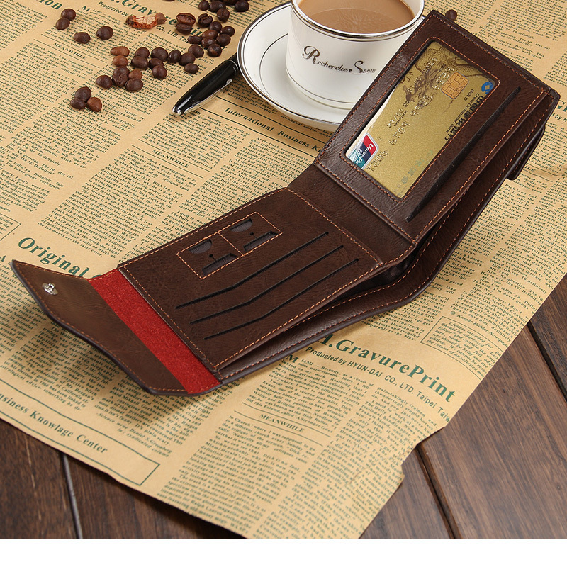 Men Genuine Leather Wallet Fashion Business Man Wallets Vintage Leather Purse 2015 New Style Small Carteiras