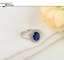 LZESHINE New Arrival Promise Rings Platinum Plated Micro Inlay Cubic Zircon Blue Color Rings Fashion Jewelry