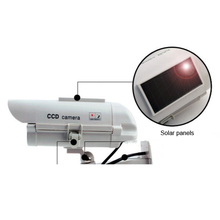 Fake Dummy Solar Camera Indoor Outdoor Powered Security Waterproof CCTV Camera Red Blinking LED 