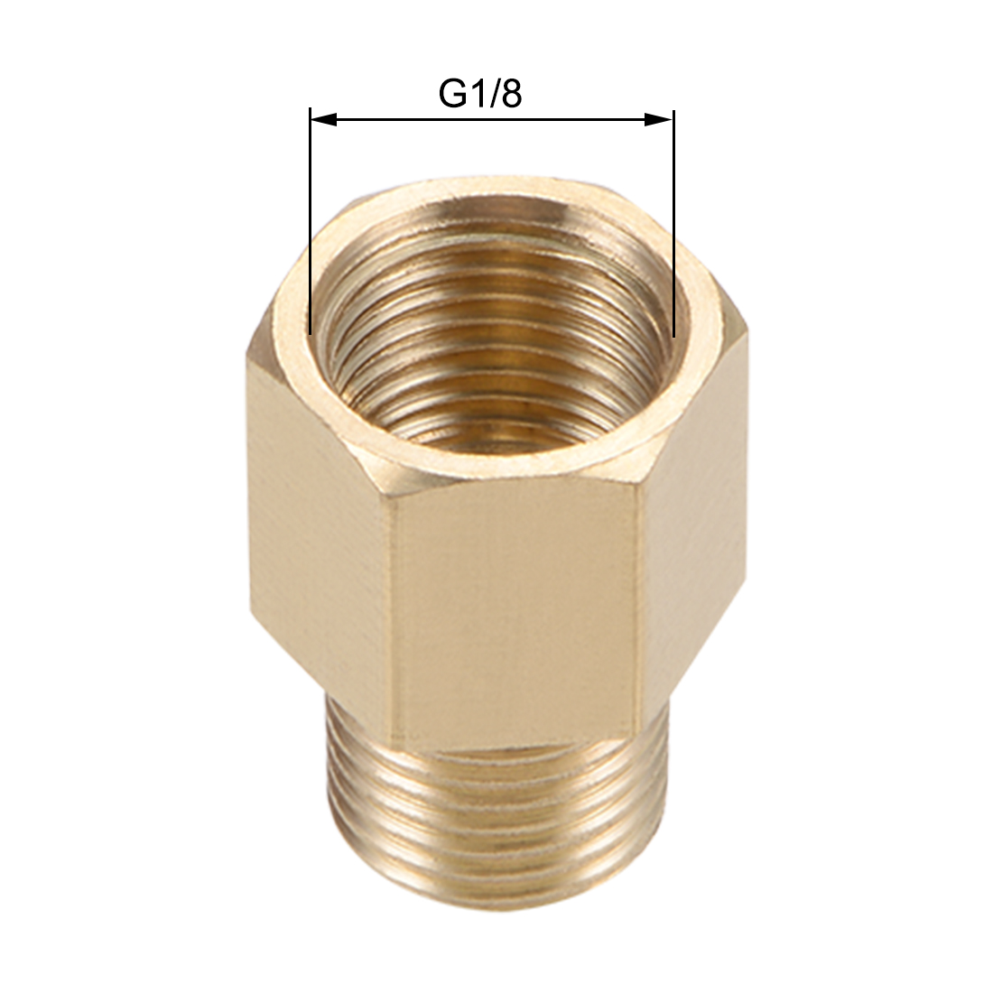 Uxcell Brass Threaded Pipe Fitting G1 8 Male X G1 8 Female Hex Bushing 