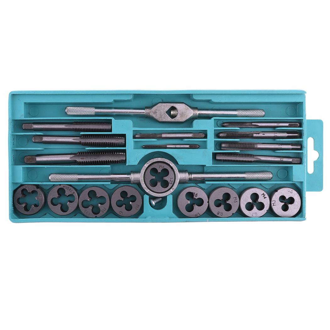 Threaded Tap and Die Set Bearing Steel M1-M25 Die High Precision 32Pcs M3-M12 Tap for Threading 
