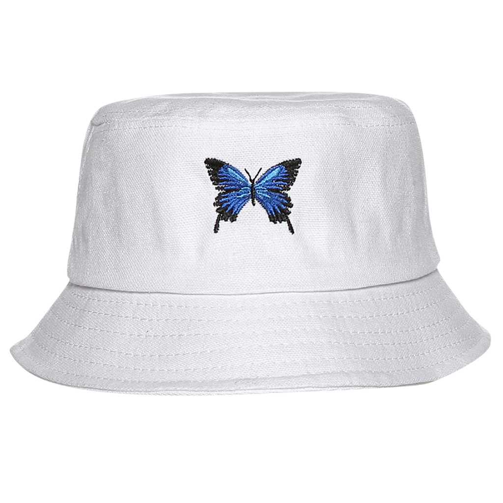 Doitsa Cotton Hat Fashion Frau Baseballm/ütze Schmetterlings-Stickerei-Muster Sonnenhut Hip Hop-Hut Sommer-Hut Sch/öne sporte Erholung Wei/ß zu Reisen