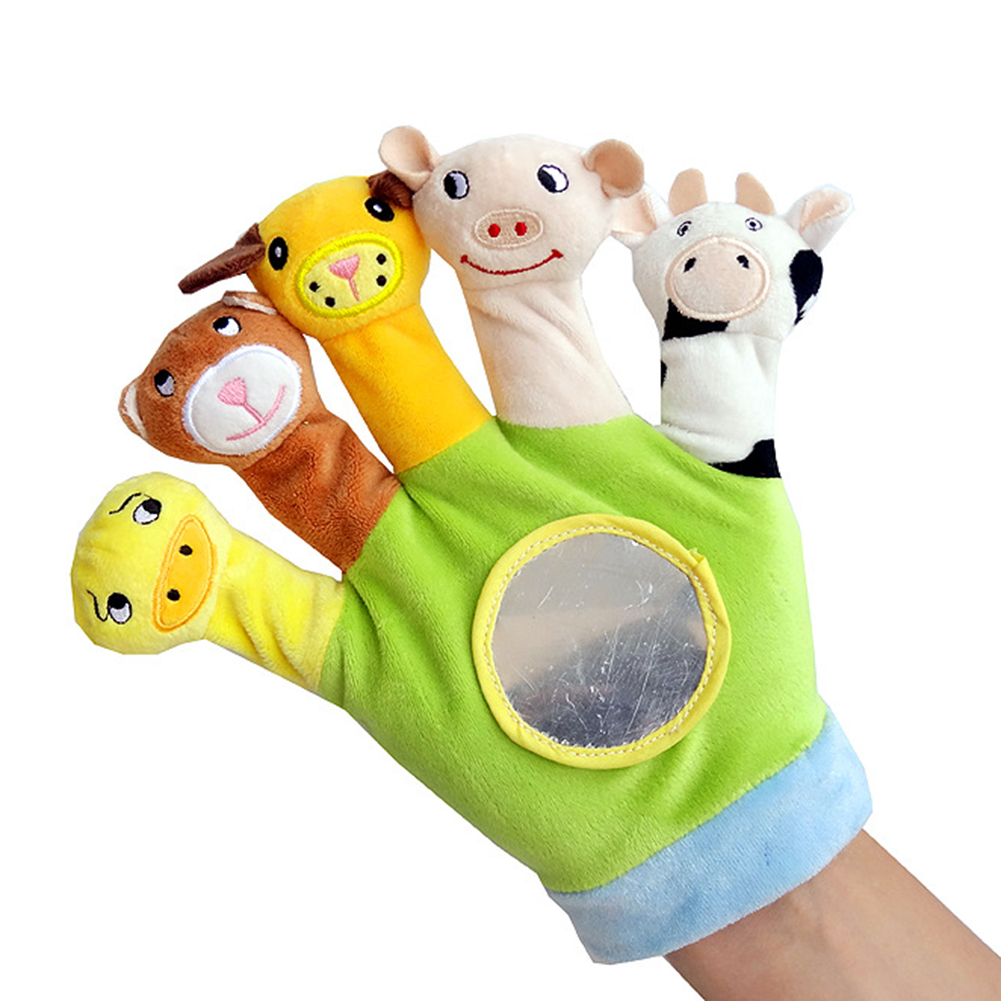 Cartoon Doll Kids Glove Hand Cute Puppet Animal Plush Finger Toys Christmas Gift 