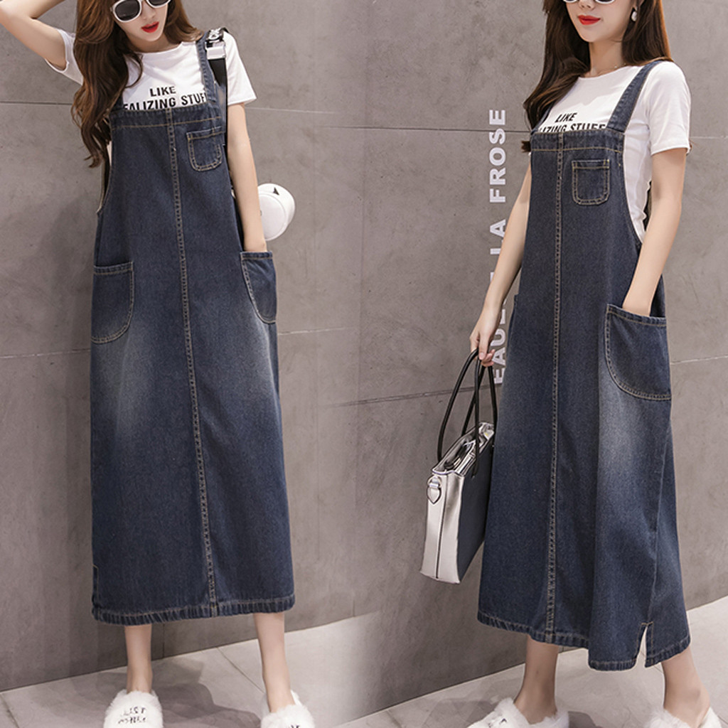loose dungaree dress