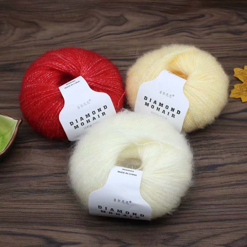 Description Picture 5 of itemWool 260M/0.9MM Yarn Baby Soft Thread Scarf Shawl Knitted Lot 1ply Crochet 25g/Ball Mohair Cashmere Silk Knitting Wholesale