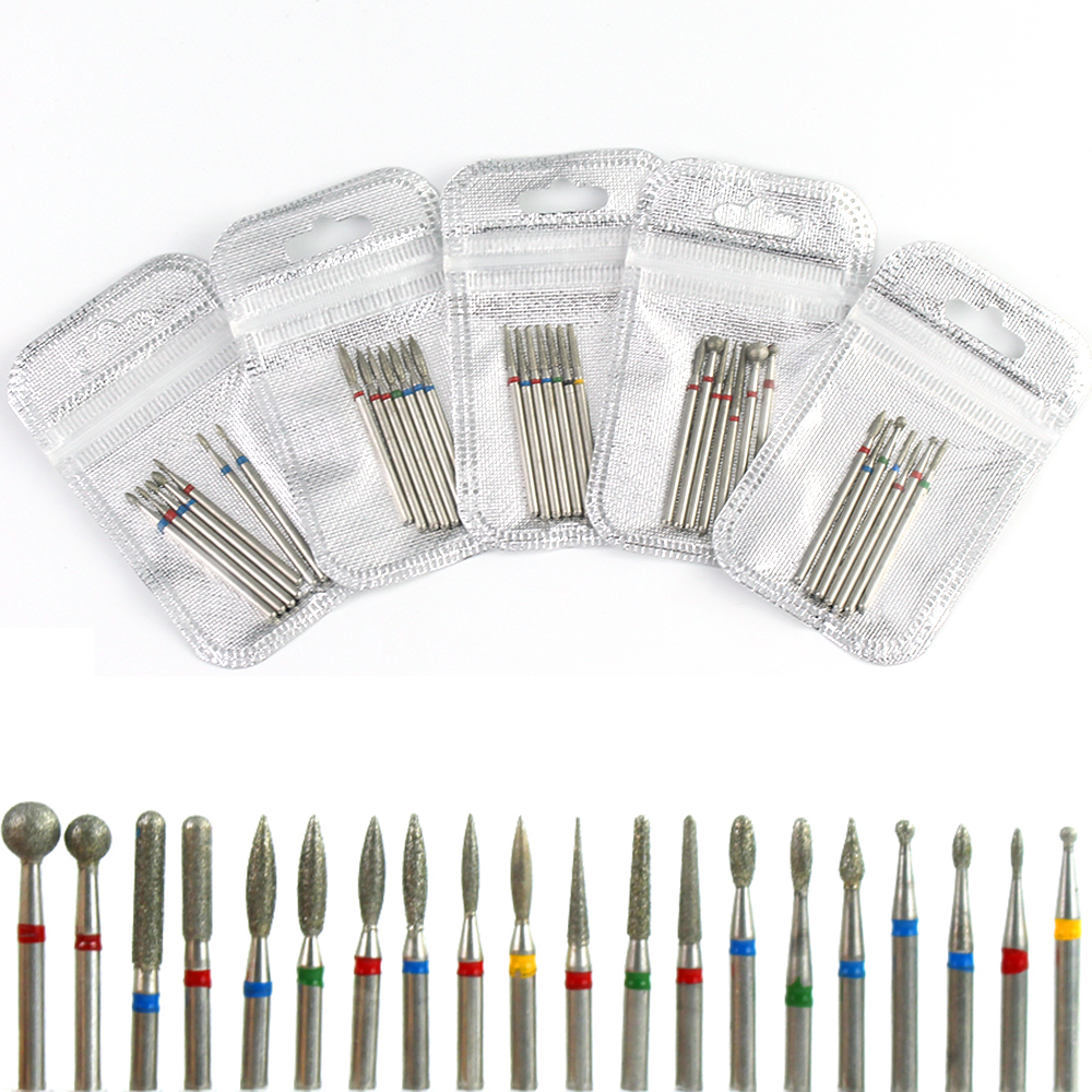 Description Picture 5 of item7pc Diamond Cuticle Clean Nail Drill Bit Set Milling Cutter For Manicure Burr Electric Cutter Rotary Bits Accessories Nail Tool