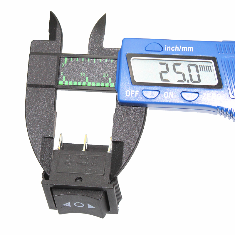 Description Picture 3 of item1PCS KCD4 6 Pin Black Rocker Switch Power Switch ON-OFF-ON 3 Position 16A 250VAC/ 20A 125VAC 30*19mm Reset