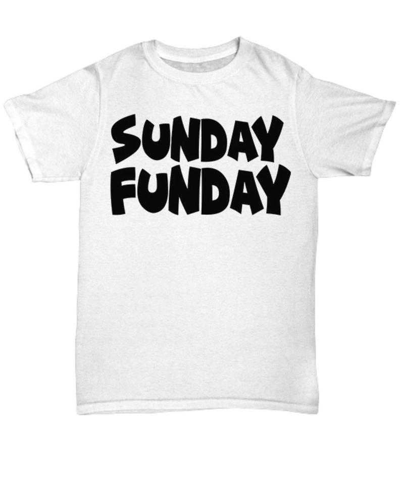 funny letter sunday funday 100% cotton tshirts short sleeve o