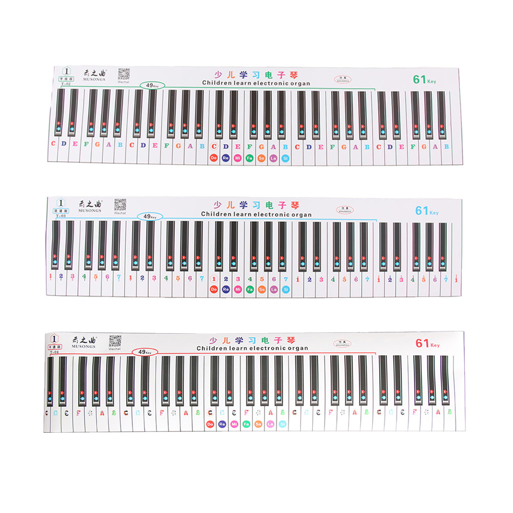 49 61 88 Key Electronic Keyboard Piano Numbered Notation Note Aufkleber Y7E4