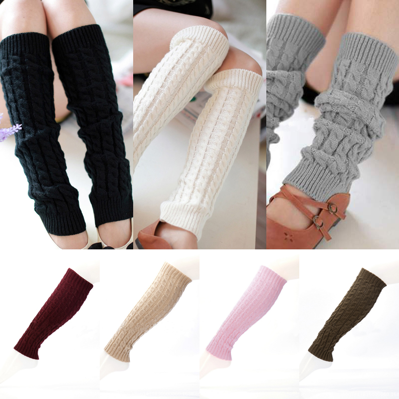 Description Picture 2 of itemFashion Women Warm Leg Warmers Knee High Winter Knit Solid Crochet Leg Warmer Socks Warm Boot Cuffs Beenwarmers Long Socks