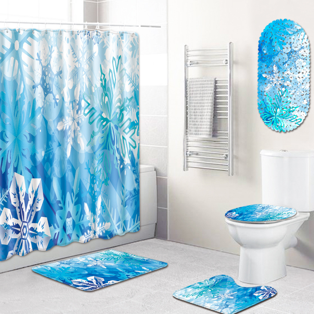 Details about   Toilet Lid Cover Shower Curtain Floor Carpet Bath Rugs Home Bathroom Mat Sets US 