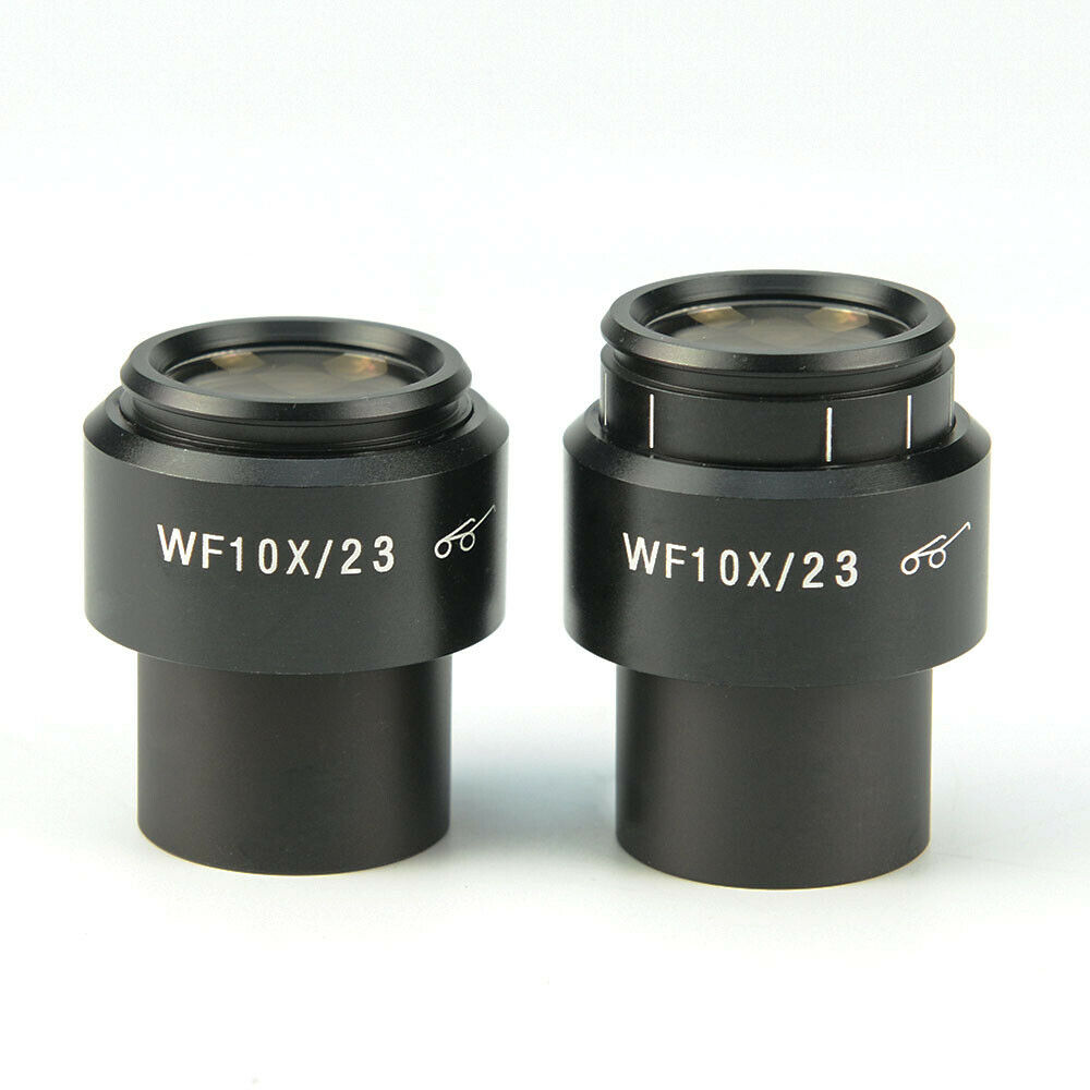 1 Pair Stereo Microscope High Eye-point Eyepiece Wild Adjustable WF10X/23 30mm 