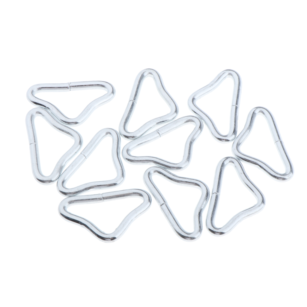10pcs Silvery Triangle Rings Buckle Ring V-rings for Trampoline Replacement 