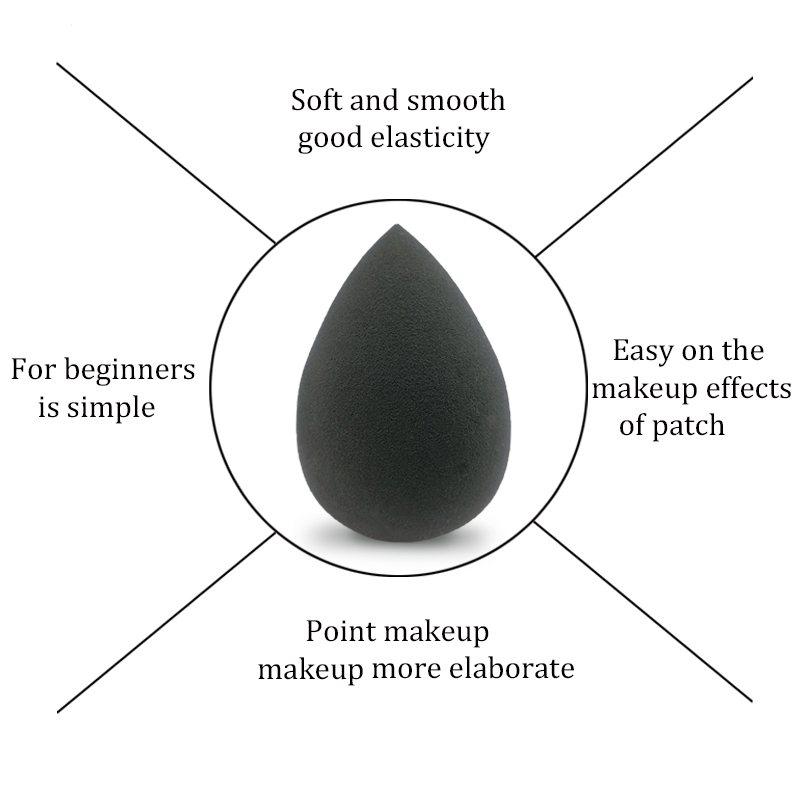 Description Picture 6 of itemBlack Makeup Applicator Super Soft Sponge Powder Blender Smooth Foundation Contour Blending Puff
