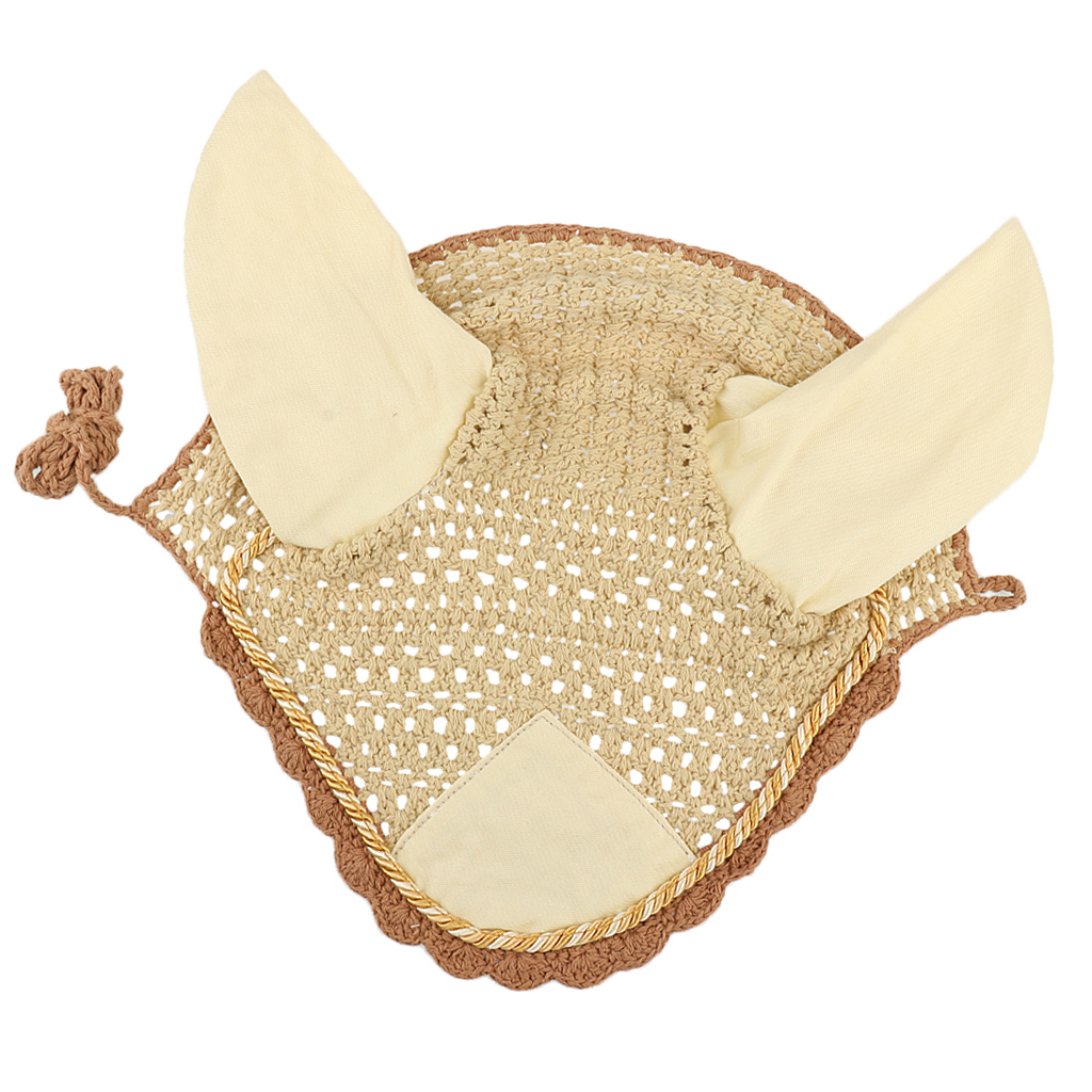 Horse flyveil fly mask Breathable Cotton Ear Bonnet/Net/Crochet Flyveil 