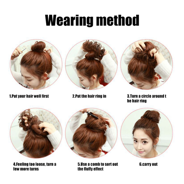 Easy To Wear Stylish Hair Scrunchies Naturally Messy Curly Bun