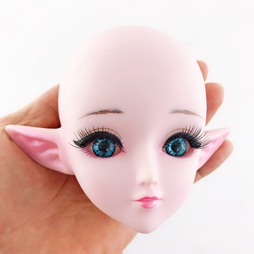 1/3 Ball Jointed Doll Head Face Mold with No Makeup and Eyes for Cutomized BJD 