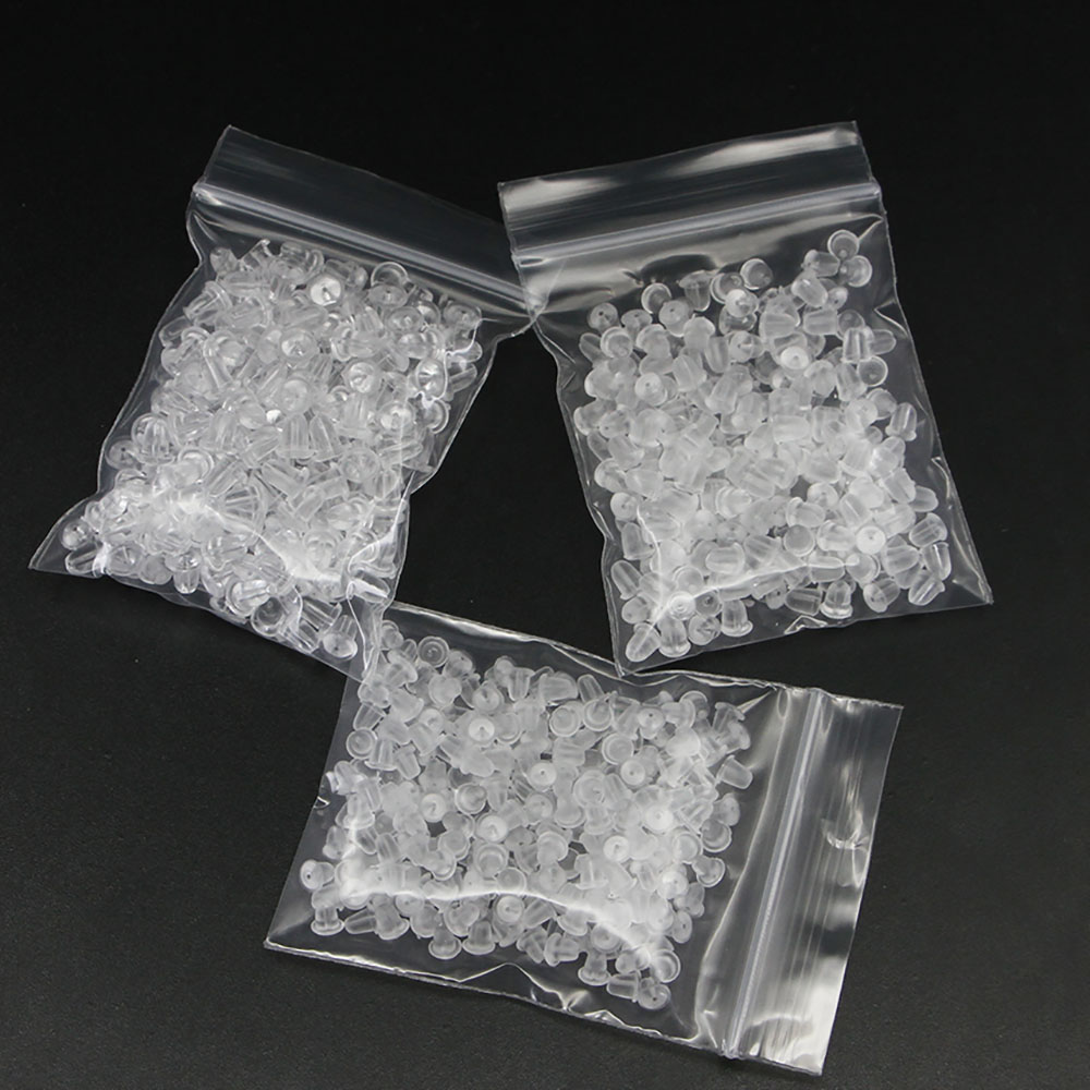200Pcs Rubber Earring Back Silicone Ear Plug Blocked Caps Earrings Back Stoppers