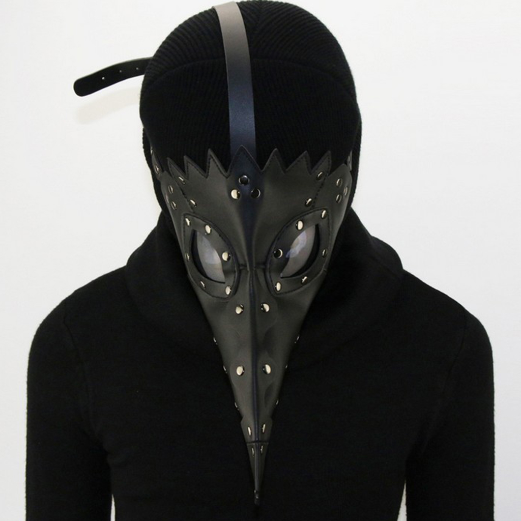 Black Halloween Costume Party Latex Long Nose Bird Beak Gothic Cosplay Props White molezu Steampunk Plague Doctor Mask