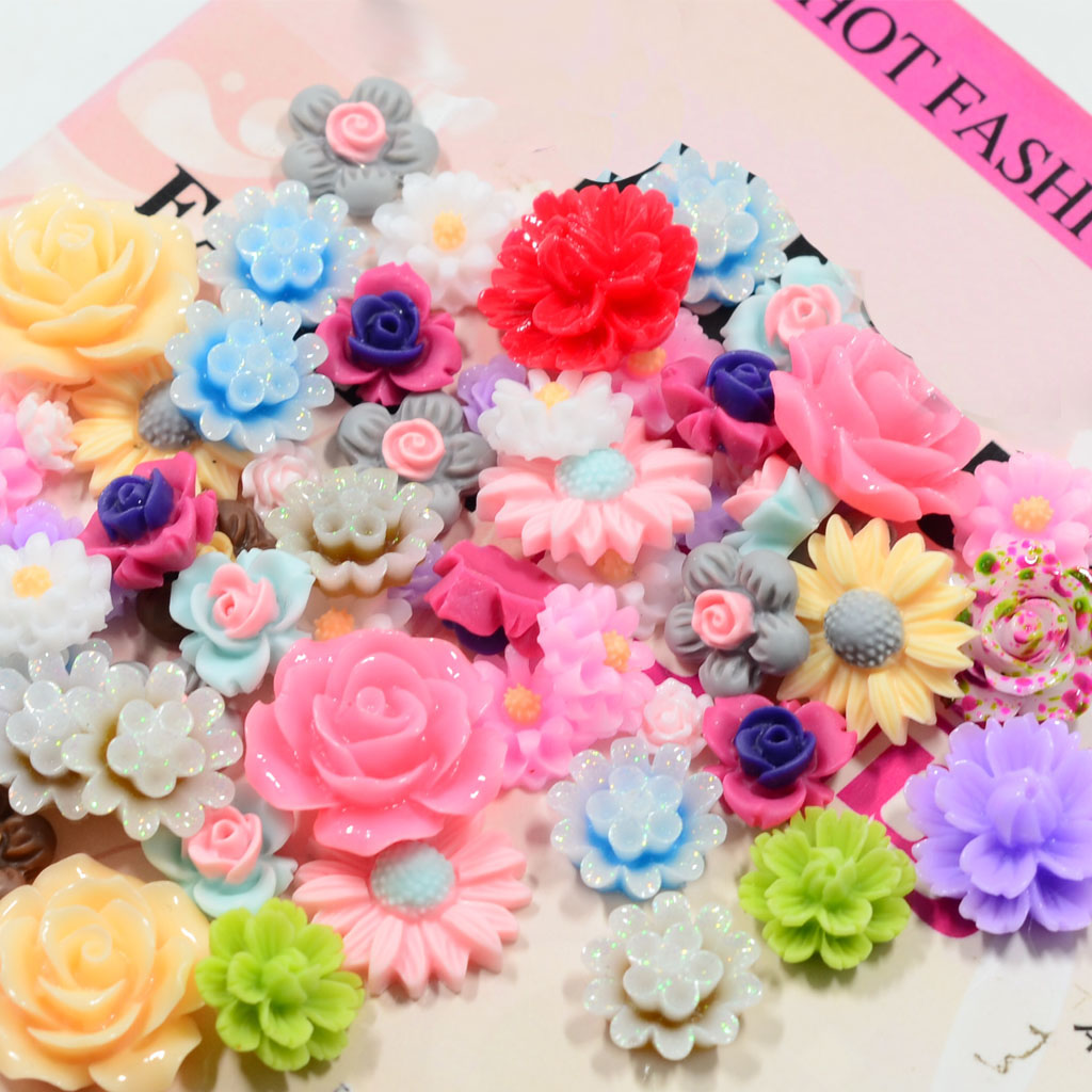 Cabochon Lot,DIY Crafts,Embellishment Flower,Resin Flat Back,Daisy Cabochons,Embellishment for Headbands,Resin Flower,Daisy Resin,Set of 20