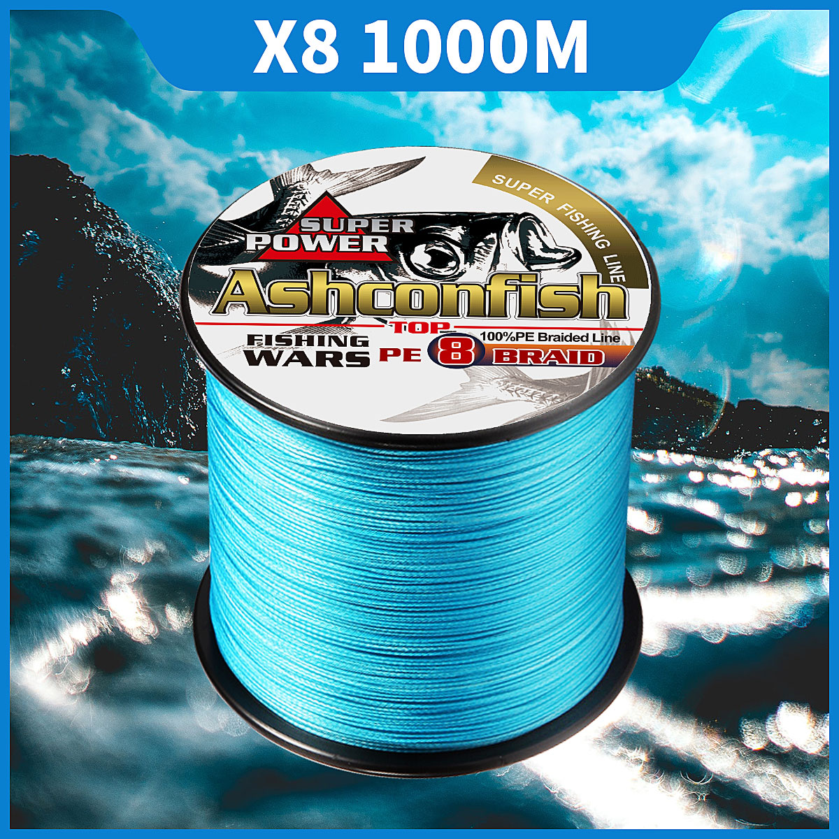 Longline fishing line Ace Spades 1.00 with multicoloured 