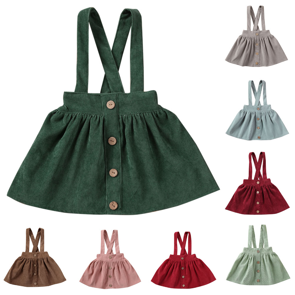 Toddler Kids Baby Girl Suspender Skirt Summer Overall Dress Strap Dress